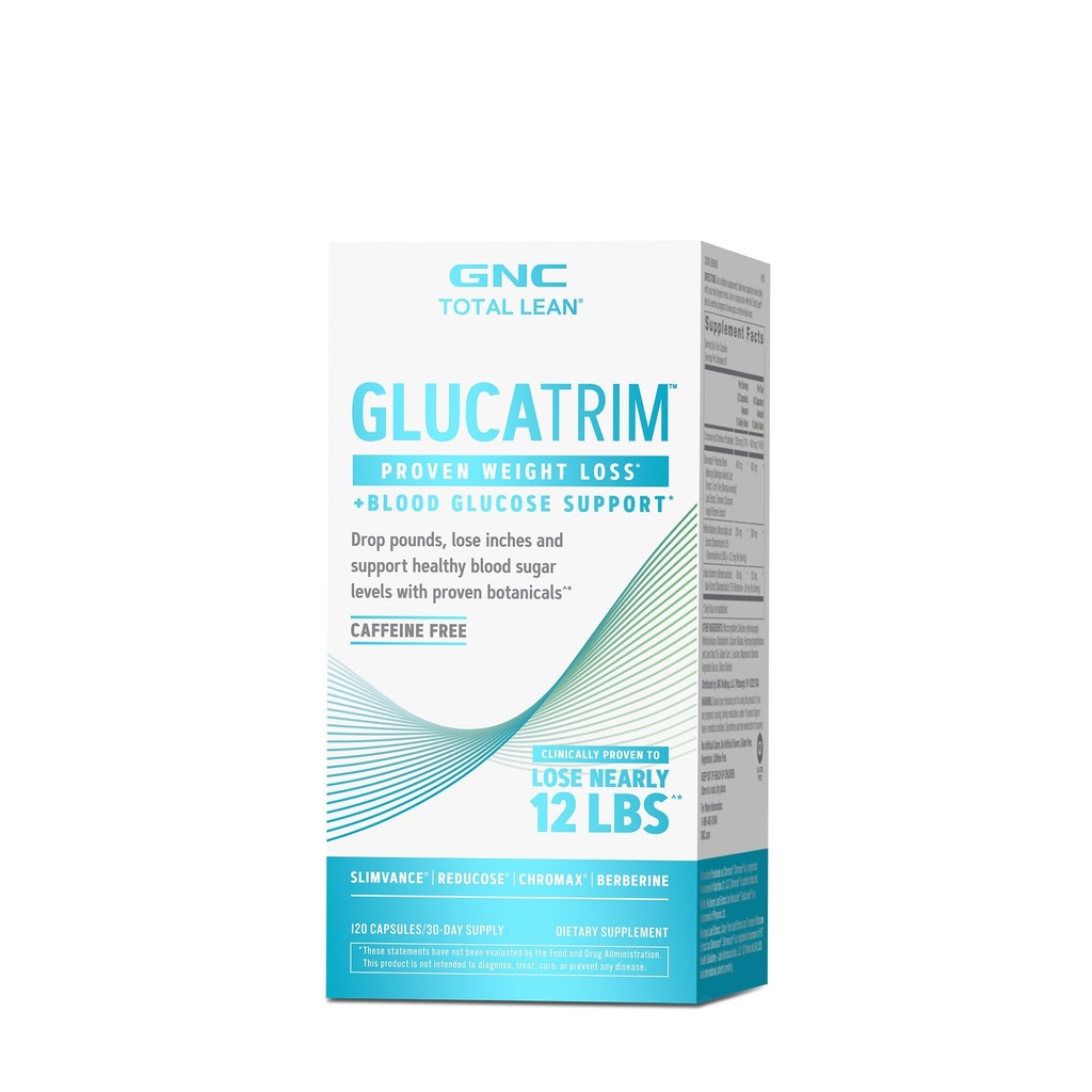 GNC Total Lean GlucaTrim, 120 Capsules, Caffeine Free, 60 Hizmetler