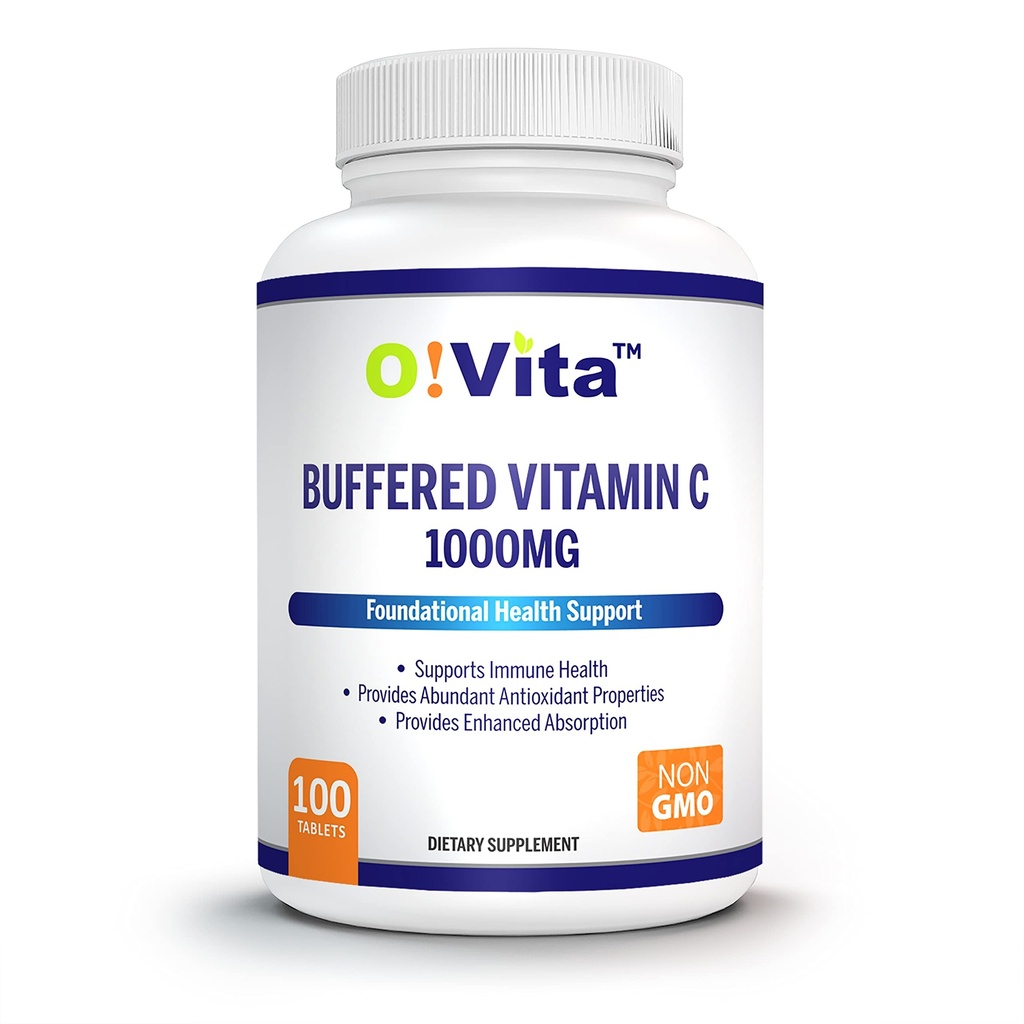 Buffered Vitamin C 1000 mg for Support of Immune Health, 100 tamponed Non-GMO Tabletleri, 100 günlük Supply