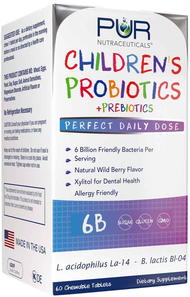 Çocuk Probiyotikleri + Prebiyotikler * 6 Milyar CFUs/Serving * 60 Chewable Tabletler * 2 Ay Supply * Prebiyotiks Sunfiber® & FOS ile 10X Daha Etkililik *% 100 Tüm Doğal * Amerika'da Yapıldı