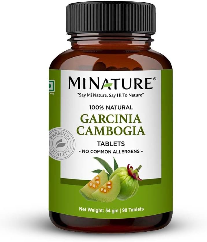 Garcinia Cambogia Tablets by mi Nature | Pure & Natural Garcinia Powder Tablet | Non-GMO, Vegan, Gluten-Free |90 Tablet, 45 Days Supply, 500mg | Chemical & Preservative