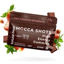 SGC, Ginkgo biloba ile 100 mg Caffeine, Paket başına 2 Gummies, 6-Pack Mocca Shots Sugar-Free Strawberry Plant-Based nootropic Instant Energy with Ginkgo biloba, Theobromine.