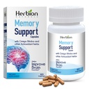 HERBION Naturals Memory Support Capsules, Beyin Fonksiyonlarını ve Absent Mindedness'i iyileştirmeye yardımcı olur, Ginkgo Biloba ile Sağlıklı Mood Seviyeleri koruyun, Yetişkinler için 60, Sayı 1