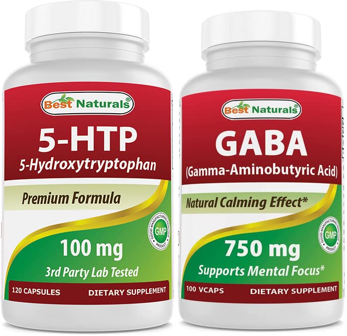 En İyi Doğal 5HTP (5-hidrxytryptophan) 100 mg & GABA 750 mg