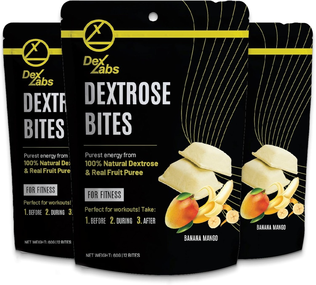 Dextrose Bitroses - Dextrose Melts Dextrose Toz ile Made with Dextrose - Dextrose for Workout and Run Energy Snacks - Glucose Tabletleri Portatif Enerji Melts (Ina Mango) ( 03'in Paketi)