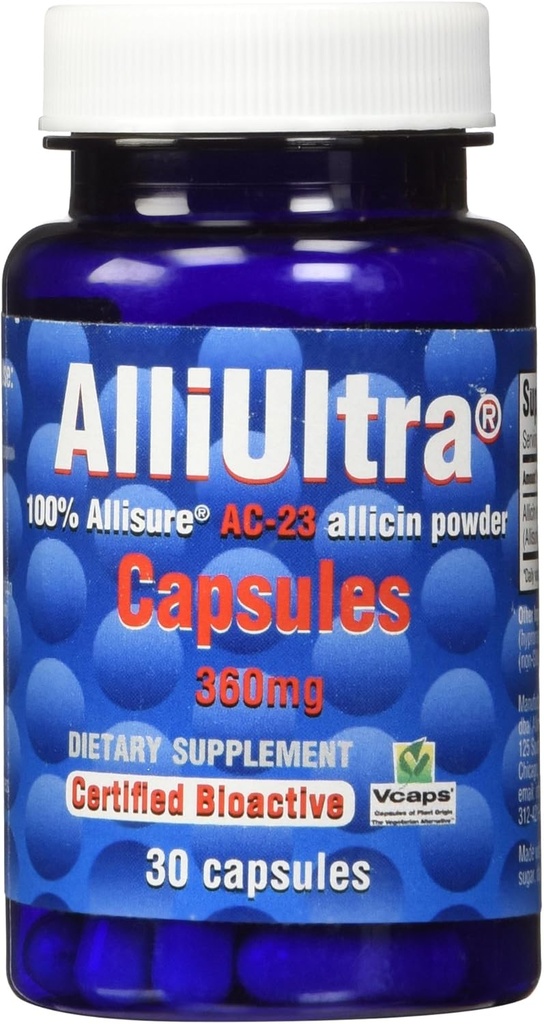 AlliUltra Capsules 360 mg – 30 Kont | Yüksek Güç Dengeli Tümicin, Supplement for Natural Immune Support, Plant-Based, Non-GMO, Vegan, İngiltere'de Yapılan