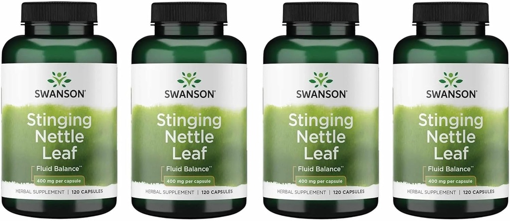 Swanson Sting Nettle Leaf (Urtica Dioica) - Herbal Supplement Urinary Tract & Respiratory Health Support - Mayıs Sağlıklı Akışı Destekleyebilir - (120 Capsules) (4 Pack)