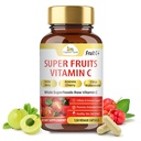 Organik Veda Supertres Vitamin C Capsule with Acerola Cherry & Amla Berry - Tüm Gıda Doğal Vitamin C Supplement with Citrus Bioflavonoids for Immunity, Cellular & Skin Health - 120 Vegan Pills