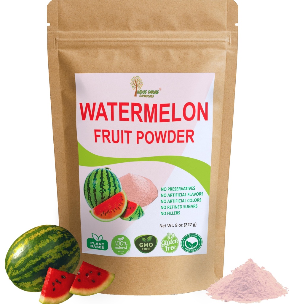 Indus Farms Superfoods All Natural Watermelon Fruit Toz, Instant Electrolytes, Pre-Workout & Post-Workout Supplement, Beverage Advancedr, Marinades, Sauces, Salads, Face Masks, GMO-Free, 8 ozzz