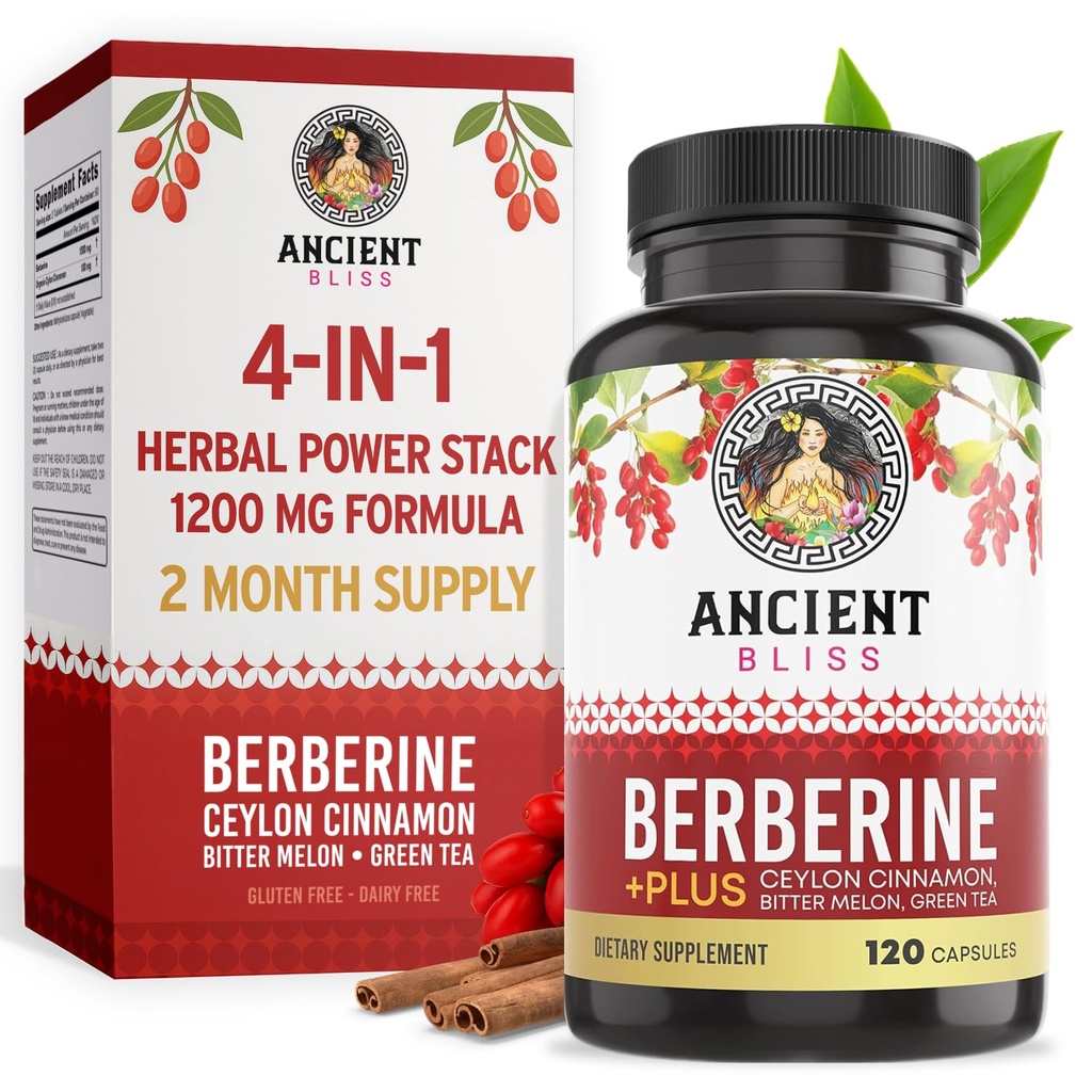 Eski Bliss Berberine HCL 1200 mg ile Ceylon Cinnamon, Bitter Melon ve Yeşil Çay Ekstraksiyonu - 120 Capsules