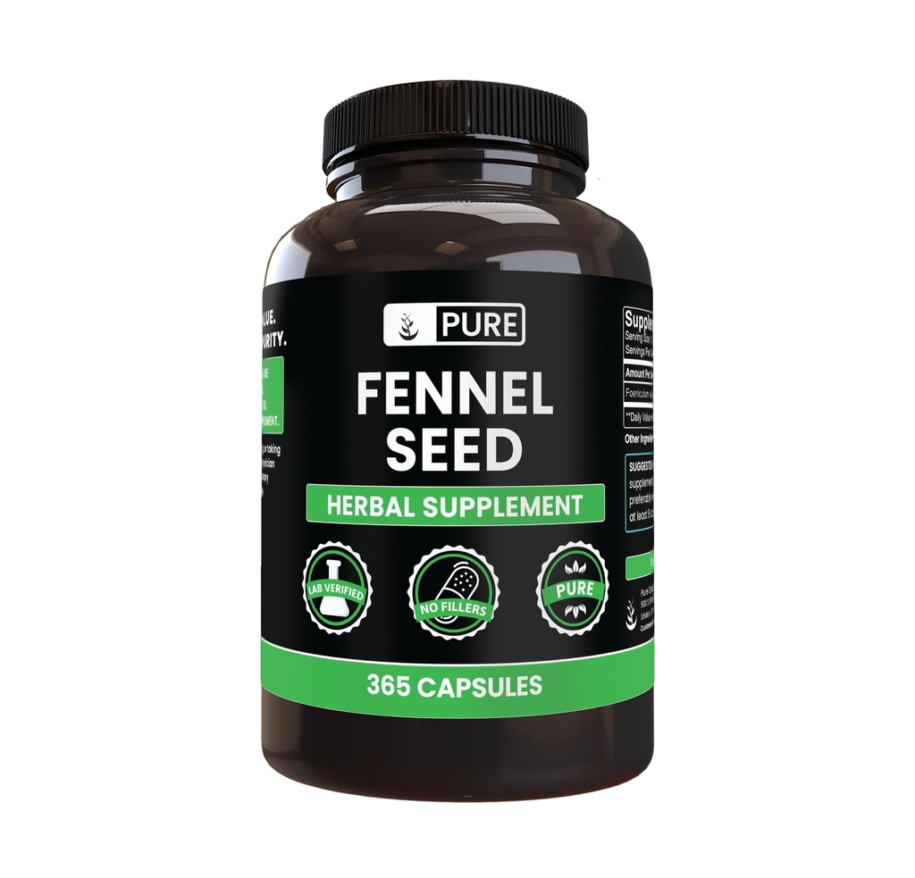 PURE ORIGINAL INGREDIENTS Fennel Tohumu (365 Capsules), Hiçbir Magnezyum veya Rice Fillers, Always Pure, Lab TY
