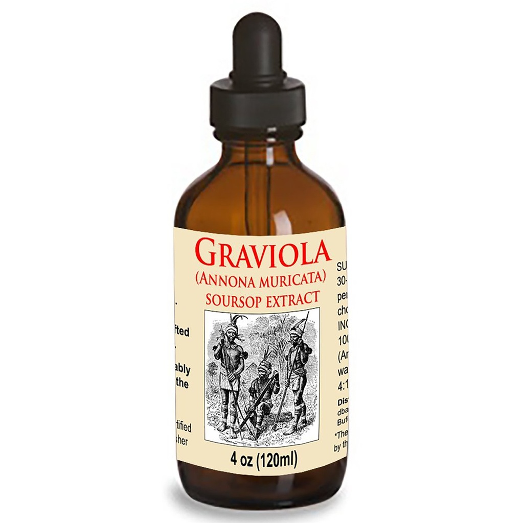 Organik Graviola Sıvı Soursop 4 oz Wildcrafted Tincture (Annona Muricata) : Immune System ATM (4oz)