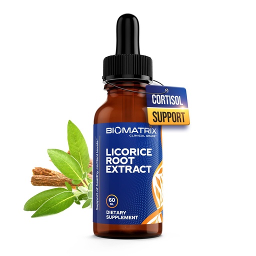 BioMatrix Licorice Root Extract (1200 Drops 2 fl. oz) Daha Aktif Malzemeler Rakip Markalardan (0.87 mg Glycyrrhizin per Drop), Daha Az Dos Needed, Tempd, Up Cortisol, Energy