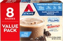 Atkins Gluten Ücretsiz Protein-Rich Shake, Dark Chocolate Royale, Keto-Friendly, 8 Kont (kahkaha)