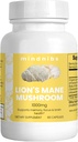 Organik Aslan'ın Mane Mushroom Capsules 1000 mg - Bilişsel Destek, Nöro Korumalı Nootropics, 60 Vegan Caps