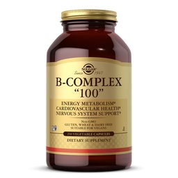 Solgar B-Complex "100", 250 Sebze Capsules - Nervous System Support - Supports Energy Metabolism - Non-GMO, Vegan, Gluten Free, Dairy Free, Kosher - 250 Hizmet