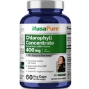 NusaPure Chlorophyll 200:1 Ekstraksiyon, 400 mg 80.000 mg 60 Veggie Caps (Equivalent 80000 mg, Non-GMO, Vegan)