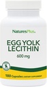 NaturesPlus Egg Yolk Lecithin - 600 mg, 180 Capsules - Soy Free, Gluten Free - 90 Servings