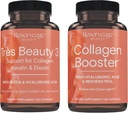 Reserveage Beauty, Tres Beauty 3, Beauty Supplement for Hair Growth, Skin Care and Nail Care 90Caps & Collagen Booster, Collagen Supplement for Skin Care and Joint Health, Supports Healt 60Caps