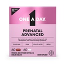 One A Day Prenatal Advanced- Prenatal Vitamins with Folic Acid, Choline, DHA & Iron, Pregnancy Vitamins for Women to Support Baby’s Development, 60+60 Ct (120 Total Set) (Packaging May Vary)