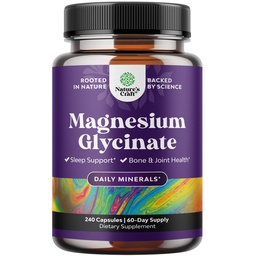 Pure Glycinate Supplement 400mg Per Servis - Vegan High Abxia Chelated Magnezyum Capsules for Women & Men with Elemental 400 mg for Mood Sleep and Relaxation Support - 240 Count Count Count