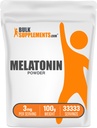 BulkSupplements.com Melatonin Powder - Pure Melatonin, Sleep Aid for Adults - Vegan & Gluten Free, 3mg per Serving, 100g (3.5 oz) (Pack of 1)
