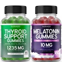 Thyroid Support For Women & Men (90 Gummies) Support Supplement - Delicious Apple Flavor - Melatonin Gummies for Adults (180 Count) - Quick Dissolve Melatonin 10mg Gummies - Non GMO, Vegan & USA Made