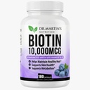 DR. MARTIN'S NUTRITION Biotin 10,000 mcg with Vitamins D3 & E | 180 Capsules | 3-Key Formula for Hair, Skin & Nails | Supports Healthy Hair, Strong Nails & Healthy Skin | One Daily Capsule