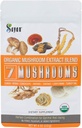 Sayan 7 Mushrooms USDA Organic Extract Powder Blend Supplement 4 oz / 113g - Chaga, Reishi, Cordyceps, Maitake, Shiitake, Lion's Mane and Turkey Tail, No Fillers, Add to Coffee or Tea, Fruiting Body