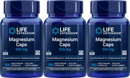 Life Extension Magnezyum 500 mg, 100 Vegetarian Capsules (Pack of 3)