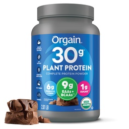 Orgain Organic 30g Vegan Protein Toz, Chocolate 9g EAAs + BCAAs, Plant Protein, 6g Prebiyotik + Fiber, 1g Sugar, Pre-Workout, Muscle Support + Recovery - 2.01lb (Pazarlama May Vary)