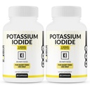 (2 Pack) Potasyum Iodide Capsules 130 mg Dose - 60 Hizmet - Tiroid Desteği ve Savunma - KI Pyumine Yourroid Support Vitamins