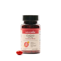 NatureWise CoQ10 100 mg + Black Pepper Softgels - High Abxia Coenzyme Q10 + Black Pepper - Heart Health + Cellular Energy - Vegan, Non-GMO, Gluten-Free - 90 Count[90-Day Supply]