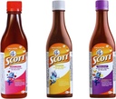 Emulsión de Scott 3 Pack Combo – Cod Liver Oil (Traditional, Cherry, Tropical Fruit Flavors) - 180ml Each