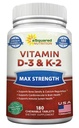 K2 Supplement-180 Chewable Tabletler ile ASquared Beslenme Vitamin D3, Max Strength D-3 Cholecalciferol & K-2 MK7 Sağlıklı Kemikleri, Dişler, Kalp - Antioksi D3 & K2 MK-7 Enerji Formula Yetişkinler
