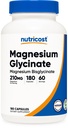 Nutricost Magnezyum Glycinate Capsules (180 Capsules, 210 mg Per Service) - Magnezyum Glycinate Supplement for Gentle Abors