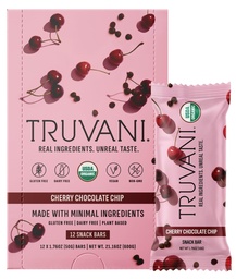 Truva Plant Tabanlı Snack Bars | Cherry Chocolate Chip 12 Pack | 5g Protein | USDA Organik ve Vegan | Sadece Bar | Süt, Soy ve Gluten Ücretsiz | Bireysel olarak yuvarlandı