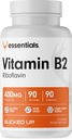 Bucked Up Vitamin B2 400 mg Capsules, Essentials (90 Hizmet)