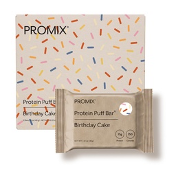 ProMix Beslenme Protein Puff Bars - Doğum günü Kek - Marshmallow Crispy Treat - Great Tasting & Cold On The Go Snack - Yüksek Protein & Low Calorie - Gluten, Soy, & Corn - 12 Bars