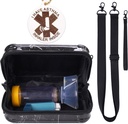MGZNMTY Travel Carrying Case for Asthma Inhaler, Inhaler Spacer for Kids and Adults, Masks, Holder Bag with Shoulder Crossbody Rope and Mesh Pocket for Medicine (Only Case) (Black Marble)