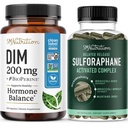 Sulforaphane Complex with 200mg DIM Supplement for Enhanced Estrogen Balance for Women | Advanced Microbeadlet Technology Hormone Balance (60 Servings) with Diindolylmethane Capsules (120 Servings)