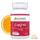 EZ Melts Coq10 - Antioxidant Supplement for Heart, Immune & Energy Support - No Artificial Flavors - Non-GMO & Vegan - Tangy Orange - 60 Dissolvable Tablets (60 Servings)