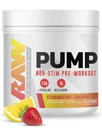 RAW Pump Stim Free Pre Workout (Strawberry Lemonade) - Non-Stimulant Pre Workout Supplement Powder Nitric Oxide Booster - Pre Workout Supplements Drink for During Workout - 40 Servings