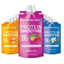 Tasarımcı Wellness proteini Smoothie, Real Fruit, 12g protein, Low Carb, Zero şeker, Gluten-Free, Non-GMO, Yapay Renkler veya Flavors, Super Fruits Diversity Pack, 12 Count Count