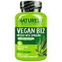 NATLO Vegan B12 - Organik Spirulina ile Metrik B12 - Yüksek Potency Vitamin B12 1000 mcg Torchcobalamin - Sağlıklı Mood, Enerji, Kalp ve Göz Sağlığı - 90 Capsules