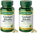 Nature's Bounty Ginkgo Biloba Standardized Extract 120 mg, Herbal Bottles, Capsule, 100 Count, Pack of 2