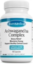 EuroMedica Ashwagandha Kompleksi - Adrenal Sağlık'ı Desteklemek için Tamam - Rhodiola Rosea Ekstraksiyonu ile Ashwagandha Supplement - Enerji & Concentration - 60 Capsules