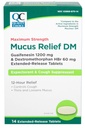 Kalite Seçimleri En Güçlü Mucus Relief DM, Cough Suppressant ve Bekleyici, 12 Saat Yardımı, Guaifenesin 1200 mg ve Dextromethorphan HBr 60 mg Genişletilmiş Bilet Tabletleri, 14 Kont