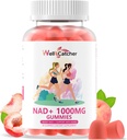 NAD+ Gummies Supplement for Women 1000MG - NAD Plus Gummies for Men Sugar Free Vitamin B3 Niacinamide Pure Organic Boosts NAD Level Anti-Aging Cell Regeneration Energy Brain Peach Flavor 60C