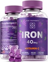 Demir Gummies 40 mg ile C 100 mg - Kadınlar için En İyi Demir Supplement, Erkekler ve Yetişkinler - Anemi için Ücretsiz Kan Modeli - Immune Support & Energy Alert | Meyve Pectin | Vegan | Non-GMO