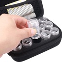 Travel Pill Organizer with 15 Divided Tiny Bottles & Writable Label, Cute Zippered Pill Box for Medicine & Vitamin Holder
